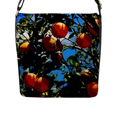 Orange Tree Flap Messenger Bag (l)  by Valentinaart