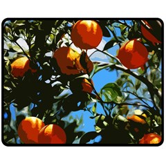 Orange Tree Double Sided Fleece Blanket (medium)  by Valentinaart