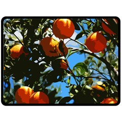 Orange Tree Double Sided Fleece Blanket (large)  by Valentinaart