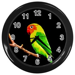 Parrot  Wall Clocks (black) by Valentinaart