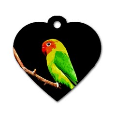 Parrot  Dog Tag Heart (one Side) by Valentinaart