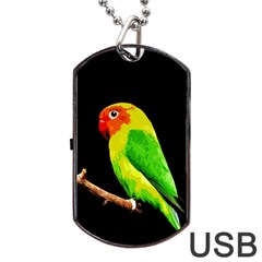 Parrot  Dog Tag Usb Flash (one Side) by Valentinaart