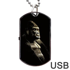 Gorilla  Dog Tag Usb Flash (one Side) by Valentinaart