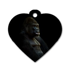 Gorilla  Dog Tag Heart (two Sides) by Valentinaart