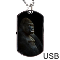 Gorilla  Dog Tag Usb Flash (one Side) by Valentinaart