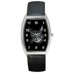 Domestic Cat Barrel Style Metal Watch by Valentinaart