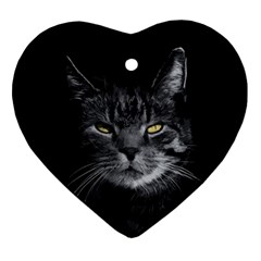 Domestic Cat Heart Ornament (two Sides) by Valentinaart