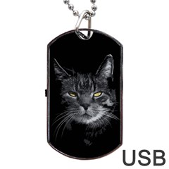 Domestic Cat Dog Tag Usb Flash (one Side) by Valentinaart