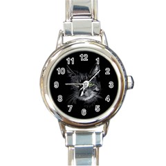 Domestic Cat Round Italian Charm Watch