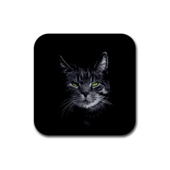 Domestic Cat Rubber Square Coaster (4 Pack)  by Valentinaart