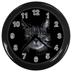 Domestic Cat Wall Clocks (black) by Valentinaart