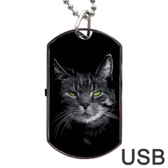 Domestic Cat Dog Tag Usb Flash (two Sides) by Valentinaart