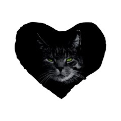 Domestic Cat Standard 16  Premium Heart Shape Cushions by Valentinaart