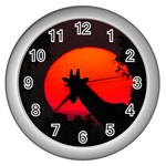 Giraffe  Wall Clocks (Silver)  Front