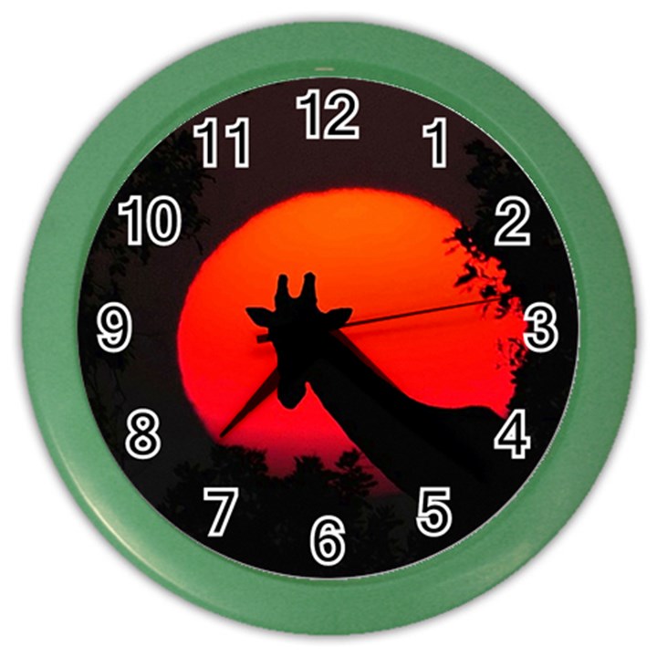 Giraffe  Color Wall Clocks