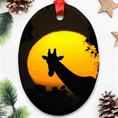 Giraffe  Oval Ornament (two Sides) by Valentinaart