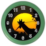 Giraffe  Color Wall Clocks Front