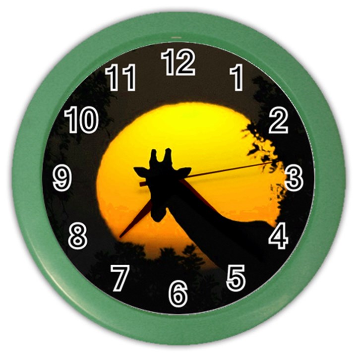 Giraffe  Color Wall Clocks