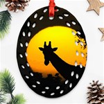 Giraffe  Oval Filigree Ornament (Two Sides) Front