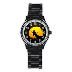 Giraffe  Stainless Steel Round Watch by Valentinaart