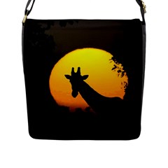 Giraffe  Flap Messenger Bag (l)  by Valentinaart