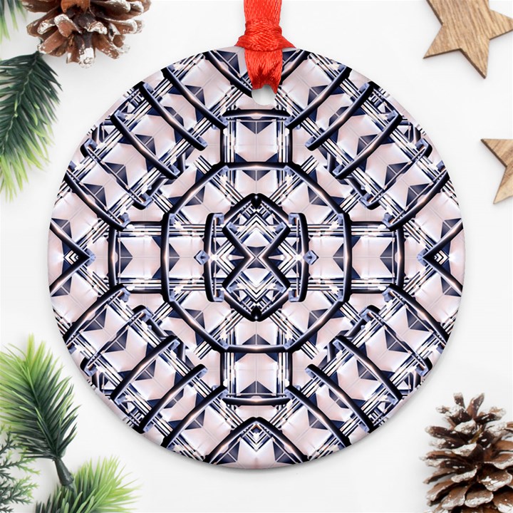 Futuristic Geo Print Ornament (Round)