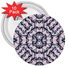 Futuristic Geo Print 3  Buttons (10 Pack)  by dflcprints