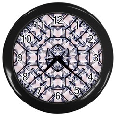 Futuristic Geo Print Wall Clocks (black) by dflcprints