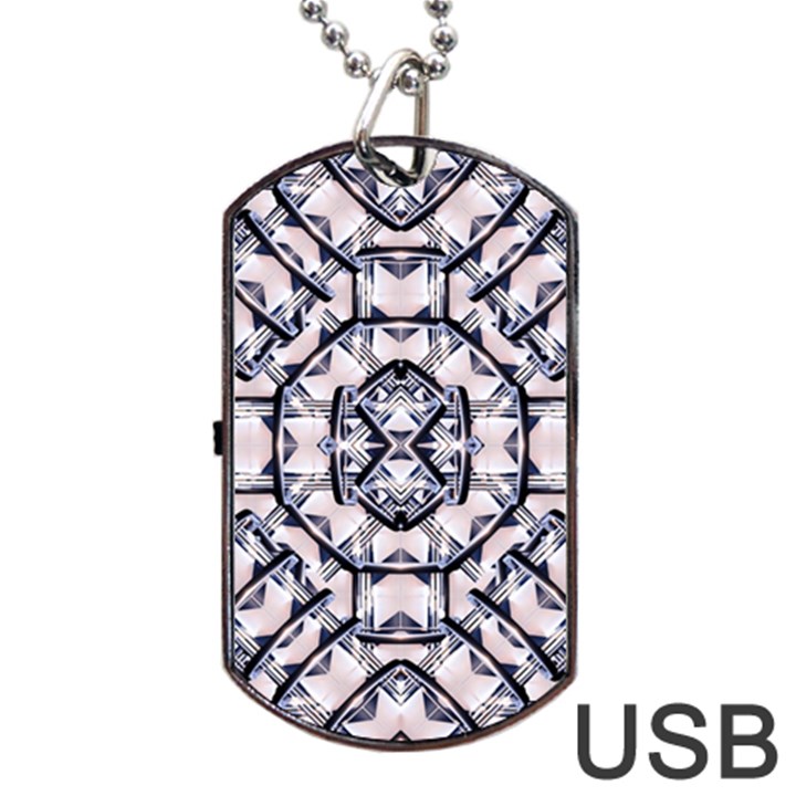 Futuristic Geo Print Dog Tag USB Flash (Two Sides)