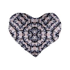 Futuristic Geo Print Standard 16  Premium Heart Shape Cushions by dflcprints