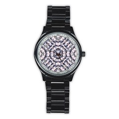 Futuristic Geo Print Stainless Steel Round Watch by dflcprints