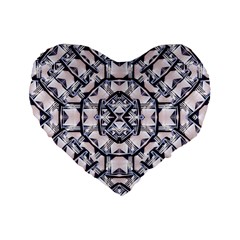 Futuristic Geo Print Standard 16  Premium Flano Heart Shape Cushions by dflcprints