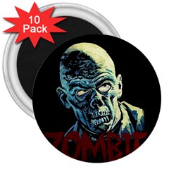 Zombie 3  Magnets (10 Pack)  by Valentinaart