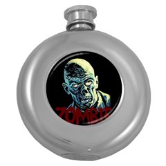 Zombie Round Hip Flask (5 Oz) by Valentinaart