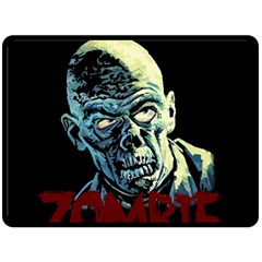 Zombie Double Sided Fleece Blanket (large)  by Valentinaart