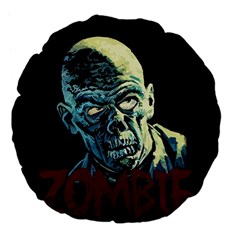 Zombie Large 18  Premium Flano Round Cushions by Valentinaart