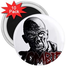 Zombie 3  Magnets (10 Pack)  by Valentinaart