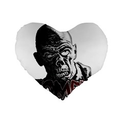 Zombie Standard 16  Premium Flano Heart Shape Cushions