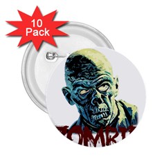 Zombie 2 25  Buttons (10 Pack)  by Valentinaart