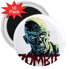 Zombie 3  Magnets (10 Pack)  by Valentinaart