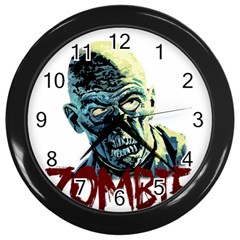 Zombie Wall Clocks (black) by Valentinaart