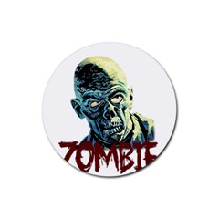 Zombie Rubber Round Coaster (4 Pack)  by Valentinaart