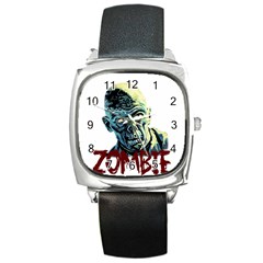 Zombie Square Metal Watch by Valentinaart