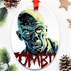 Zombie Oval Ornament (two Sides) by Valentinaart