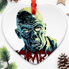 Zombie Heart Ornament (two Sides) by Valentinaart