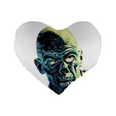 Zombie Standard 16  Premium Flano Heart Shape Cushions by Valentinaart