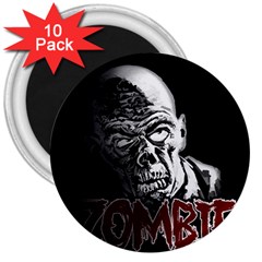 Zombie 3  Magnets (10 Pack)  by Valentinaart