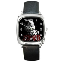 Zombie Square Metal Watch by Valentinaart