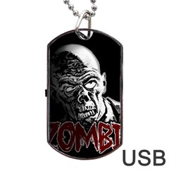 Zombie Dog Tag Usb Flash (one Side) by Valentinaart