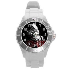 Zombie Round Plastic Sport Watch (l) by Valentinaart